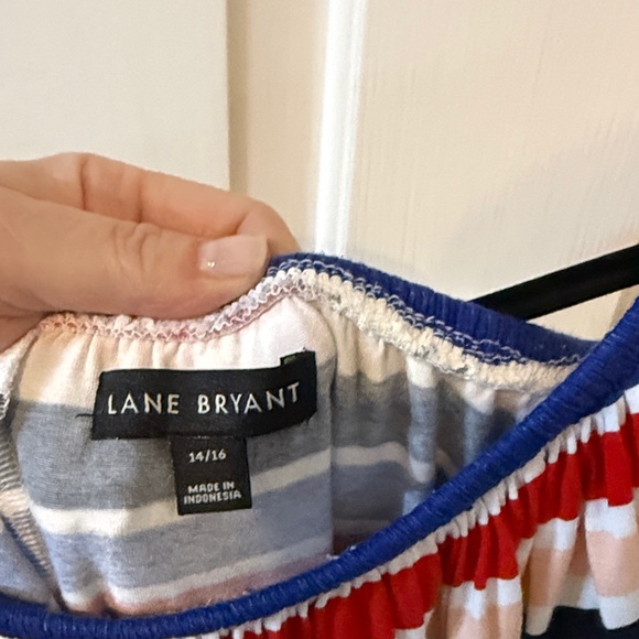 Lane Bryant Multicolor Striped Off-Shoulder Dress - Picture 5 of 8